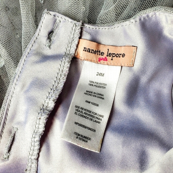 Nanette Lepore Girls Silver Gray Sequin Formal Holiday Dress Size 24m EUC - Picture 2 of 16
